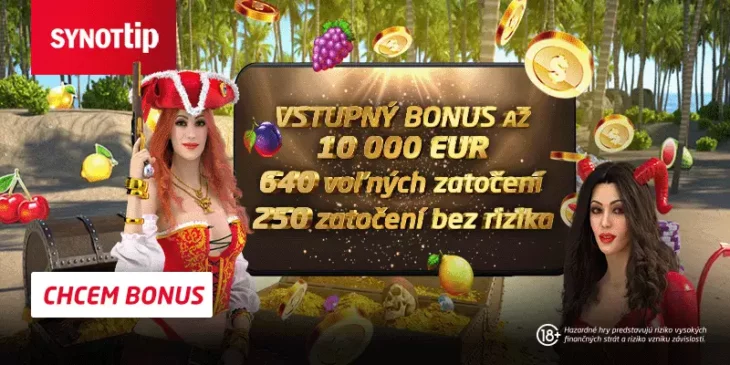 Synottip casino vstupný bonus 10 000 EUR a 250 free spinov