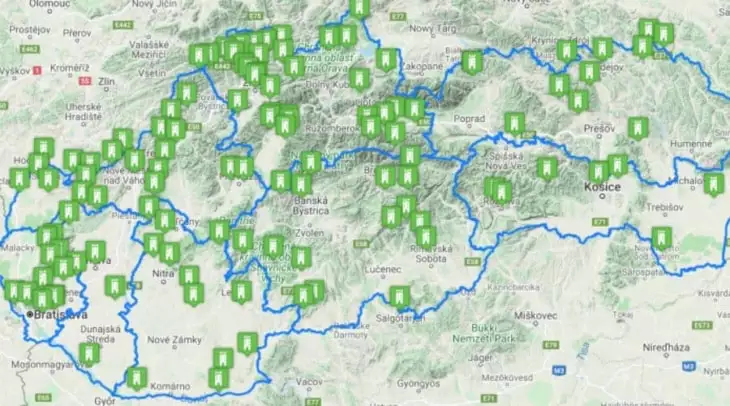 Rozhľadne Slovensko mapa