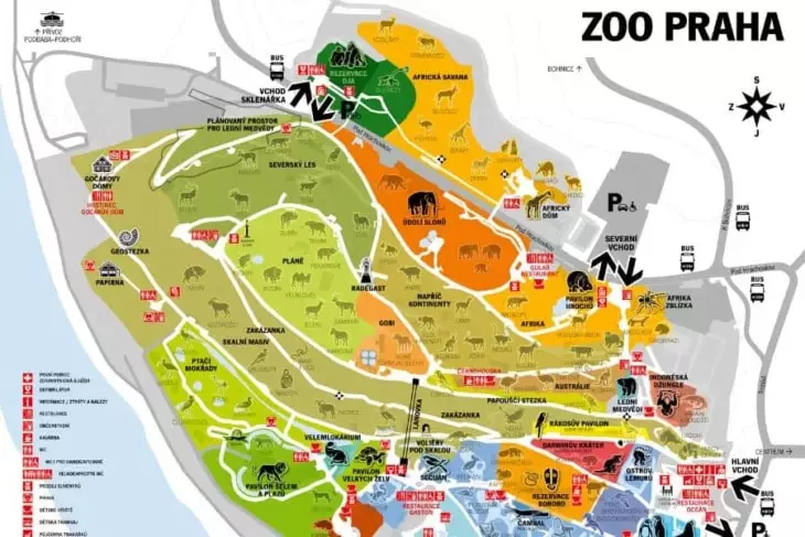 Zoo Praha mapa