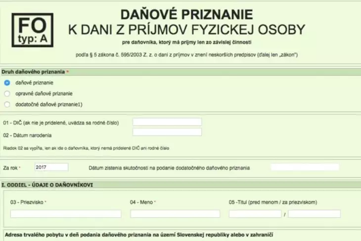 Ako podať daňové priznanie typ A